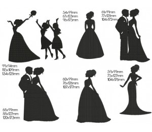 Stickserie - Hochzeit Silhouette - Teil 2 - "Braut Edition"